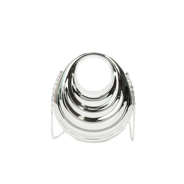 Irregular Daily Two-Fold Ruched Acrylic Handbags with Chain