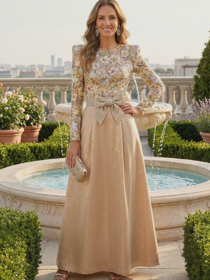 Long Sleeves Mother of the Bride Dresses Flower Embroidery